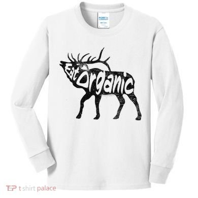 Eating Organic Bugling Bull Elk Wapiti Kids Long Sleeve Shirt