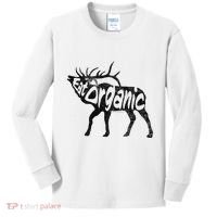 Eating Organic Bugling Bull Elk Wapiti Kids Long Sleeve Shirt thumb 0