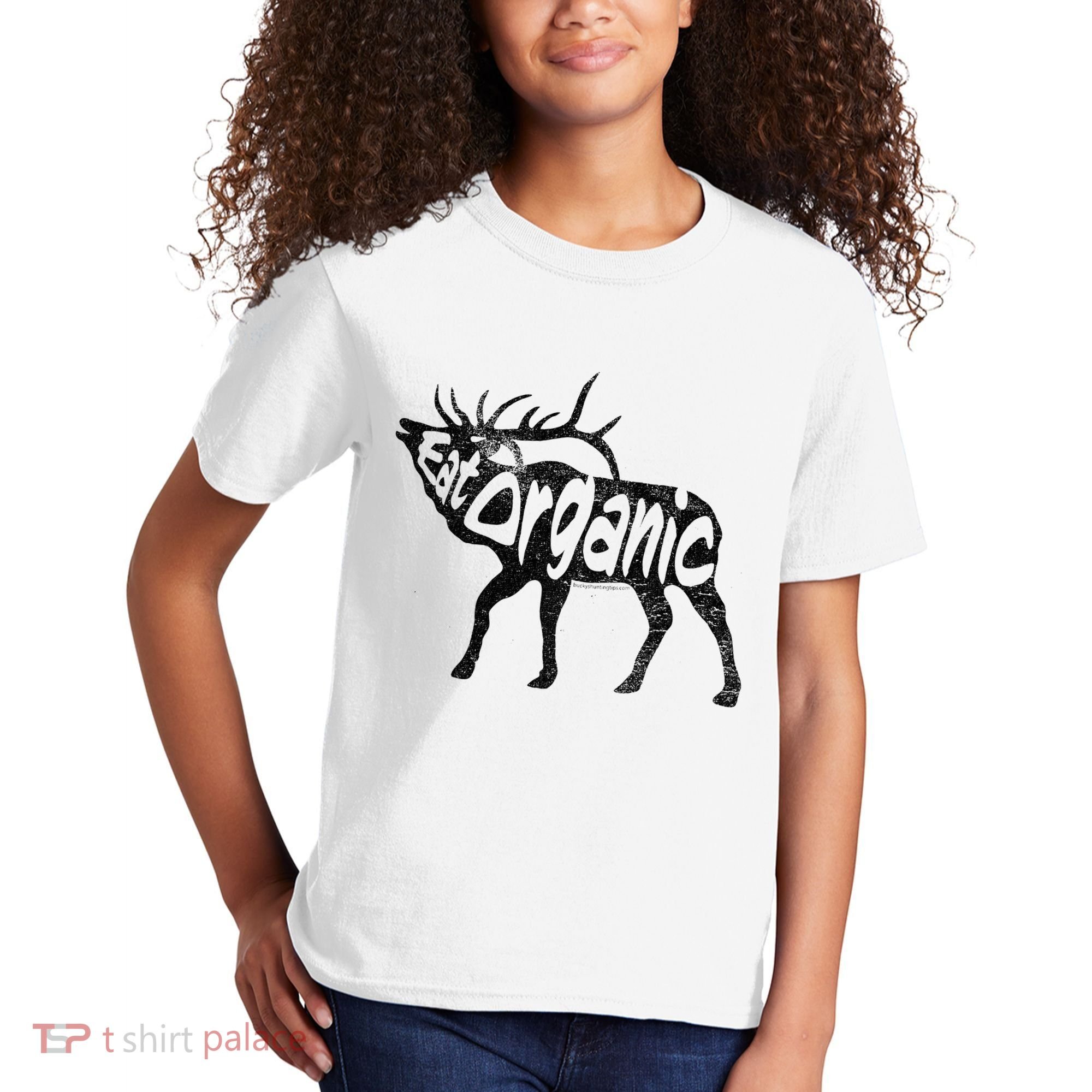 Eating Organic Bugling Bull Elk Wapiti Kids T-Shirt
