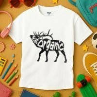 Eating Organic Bugling Bull Elk Wapiti Kids T-Shirt thumb 3