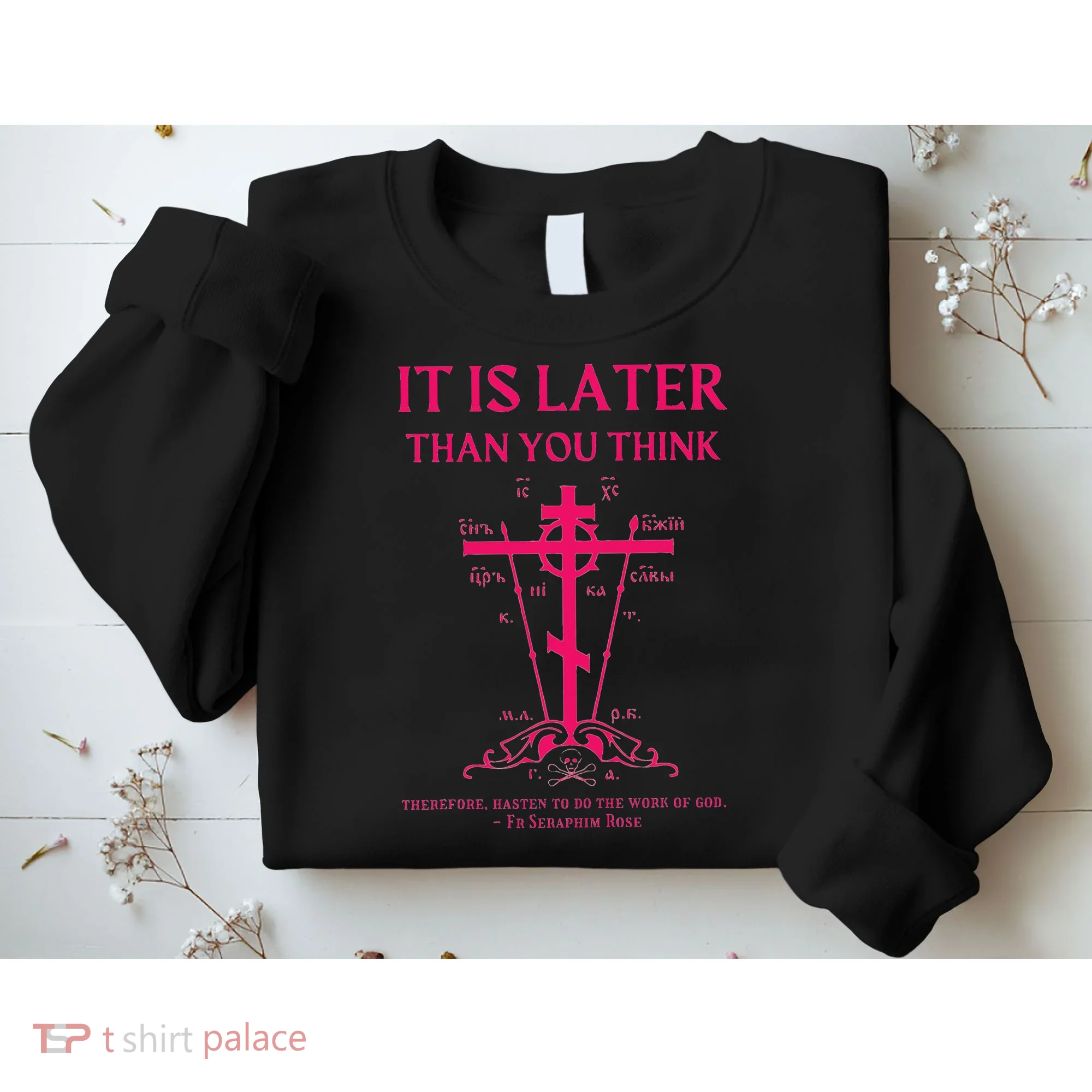 Eastern Orthodox Christian Seraphim Rose Calvary Cross Sweatshirt