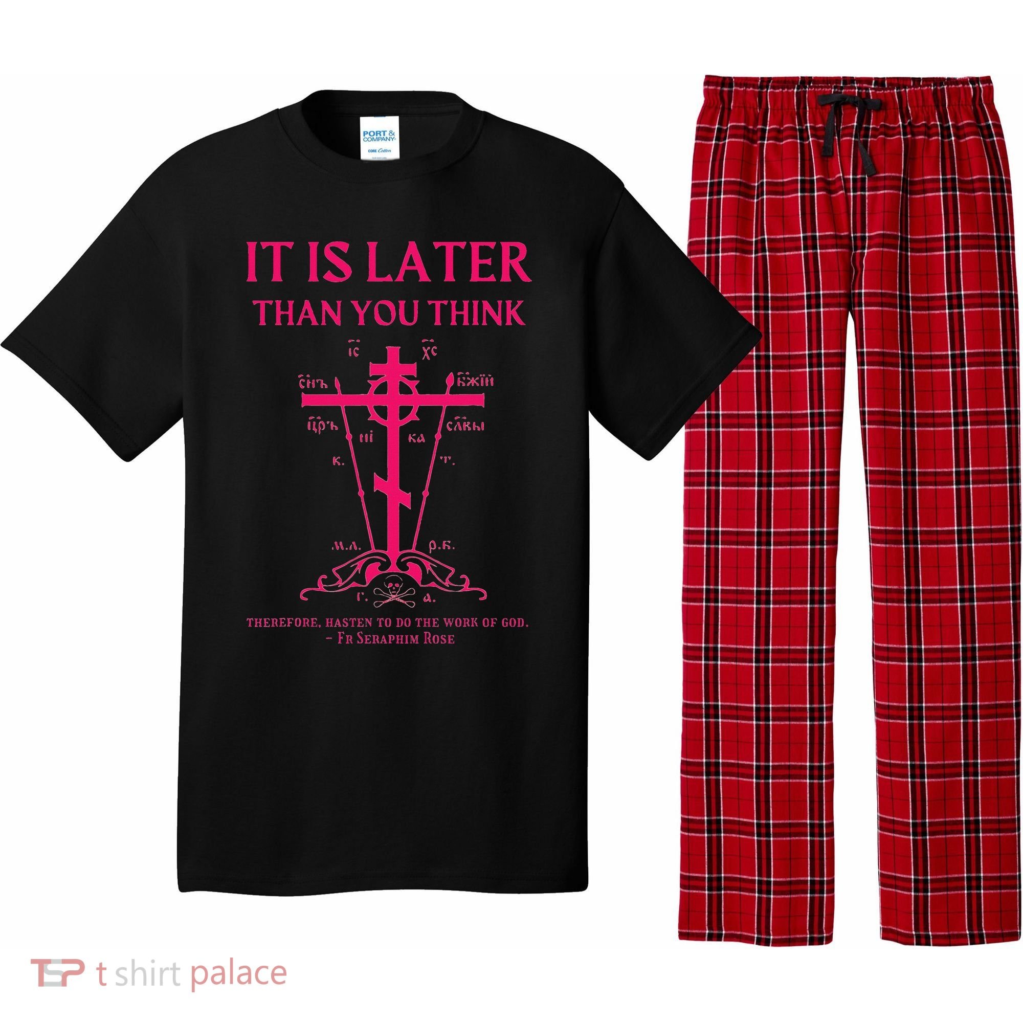 Eastern Orthodox Christian Seraphim Rose Calvary Cross Pajama Set