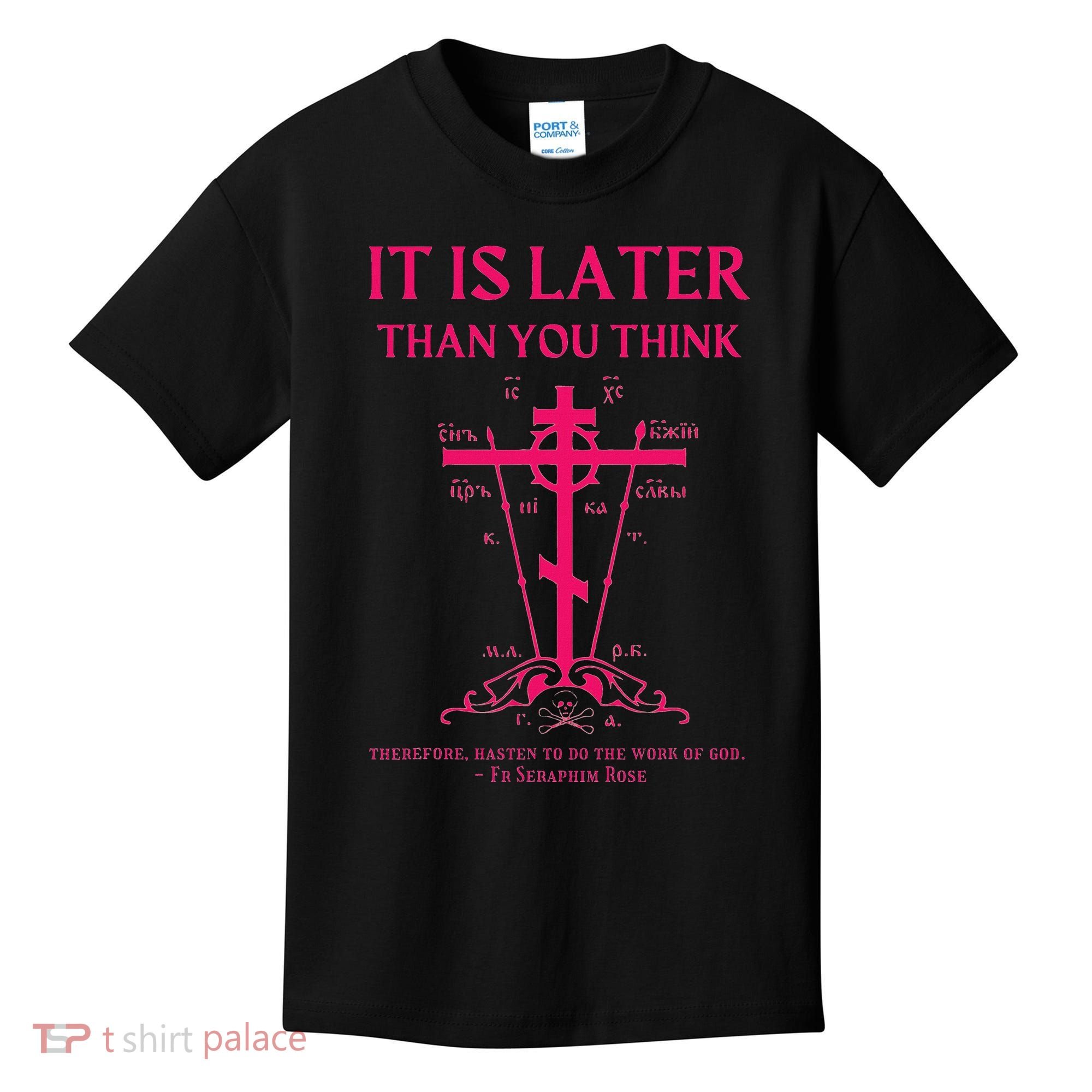 Eastern Orthodox Christian Seraphim Rose Calvary Cross Kids T-Shirt