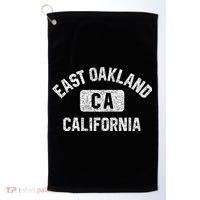 East Oakland Ca California Gym Style Distressed White Print Gift Golf Towel thumb 0