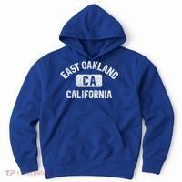 East Oakland Ca California Gym Style Distressed White Print Gift Hoodie thumb 0