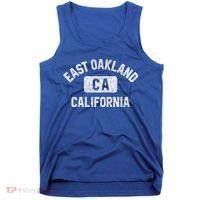 East Oakland Ca California Gym Style Distressed White Print Gift Tank Top thumb 0