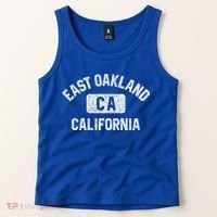 East Oakland Ca California Gym Style Distressed White Print Gift Tank Top thumb 2