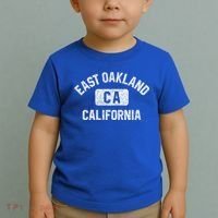 East Oakland Ca California Gym Style Distressed White Print Gift Toddler T-Shirt thumb 2