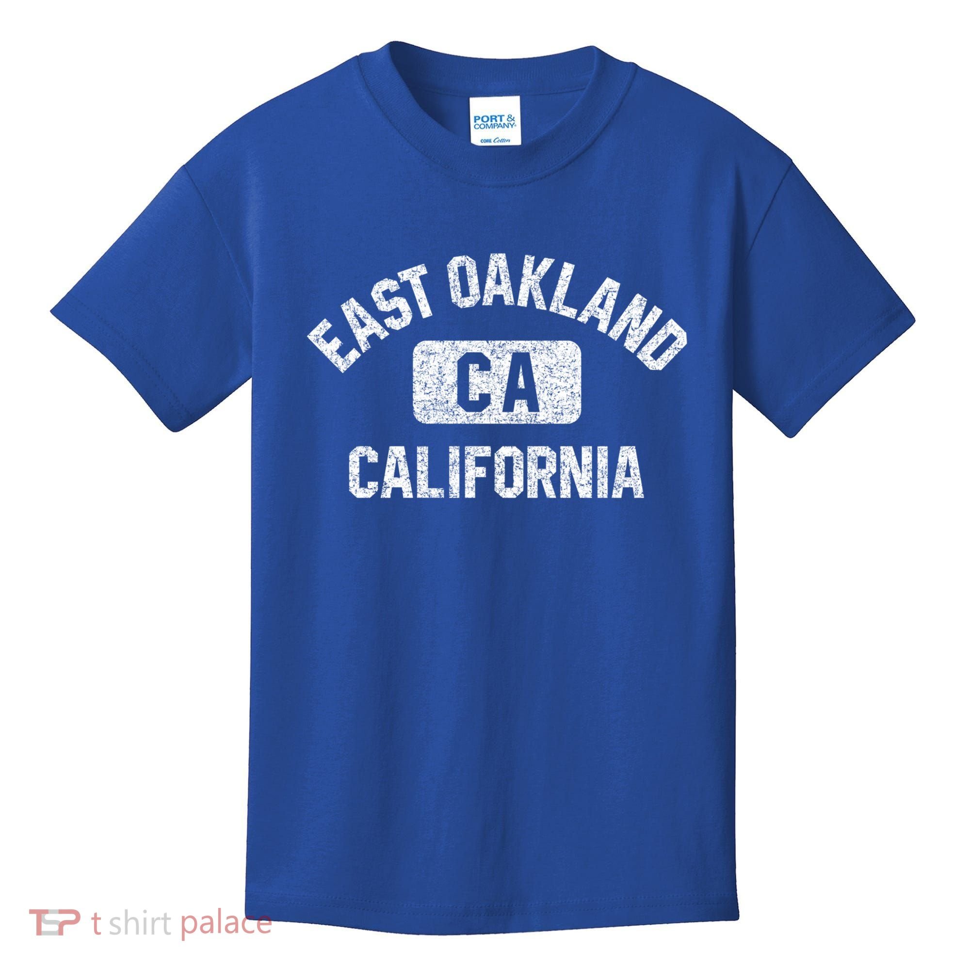 East Oakland Ca California Gym Style Distressed White Print Gift Kids T-Shirt
