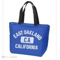 East Oakland Ca California Gym Style Distressed White Print Gift Tote Bag thumb 3