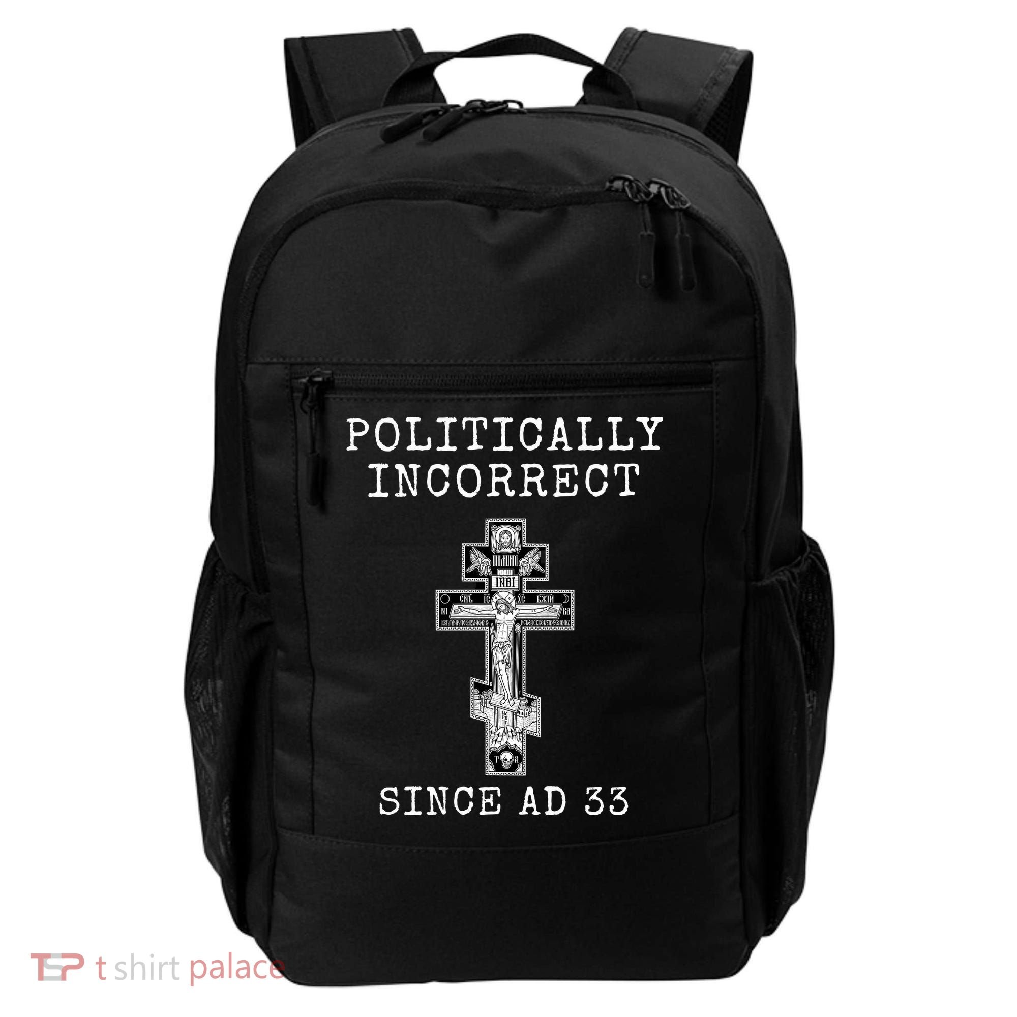 Eastern Orthodox Christian Cross Politically Incorrect Backpack