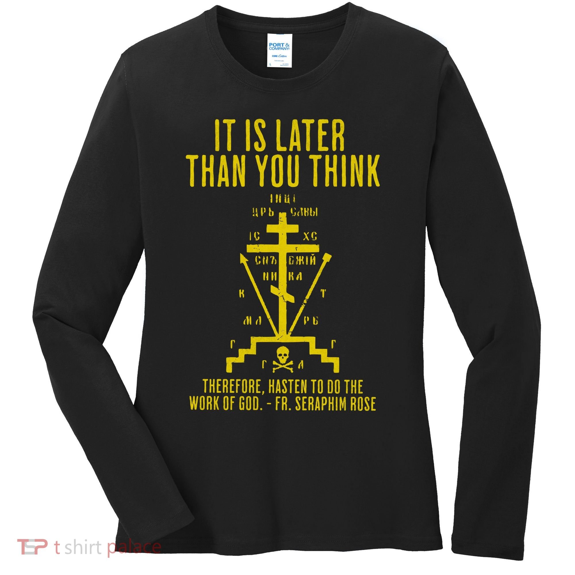 Eastern Orthodox Fr. Seraphim Rose Cross Gift Women's Long Sleeve Shirt