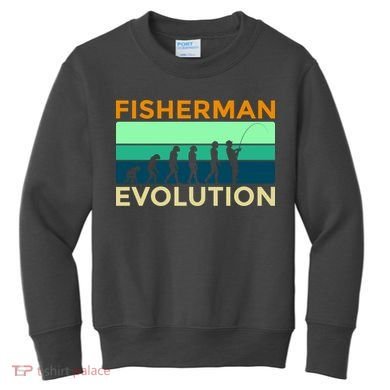 Evolution Of Fishing Kids Sweatshirt