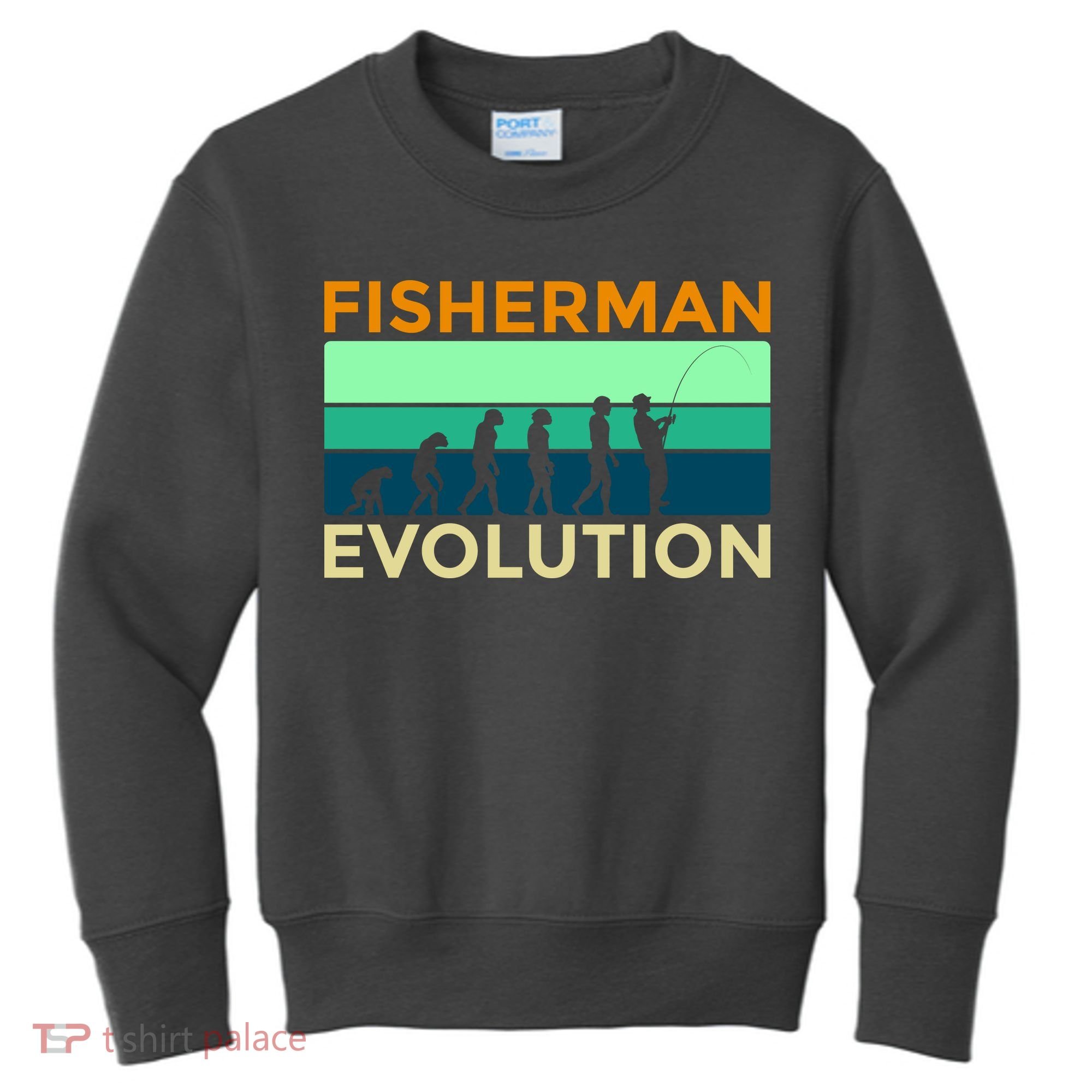 Evolution Of Fishing Kids Sweatshirt