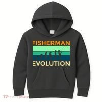 Evolution Of Fishing Kids Hoodie thumb 0