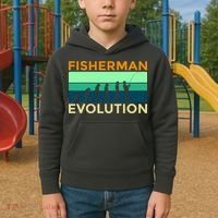Evolution Of Fishing Kids Hoodie thumb 2