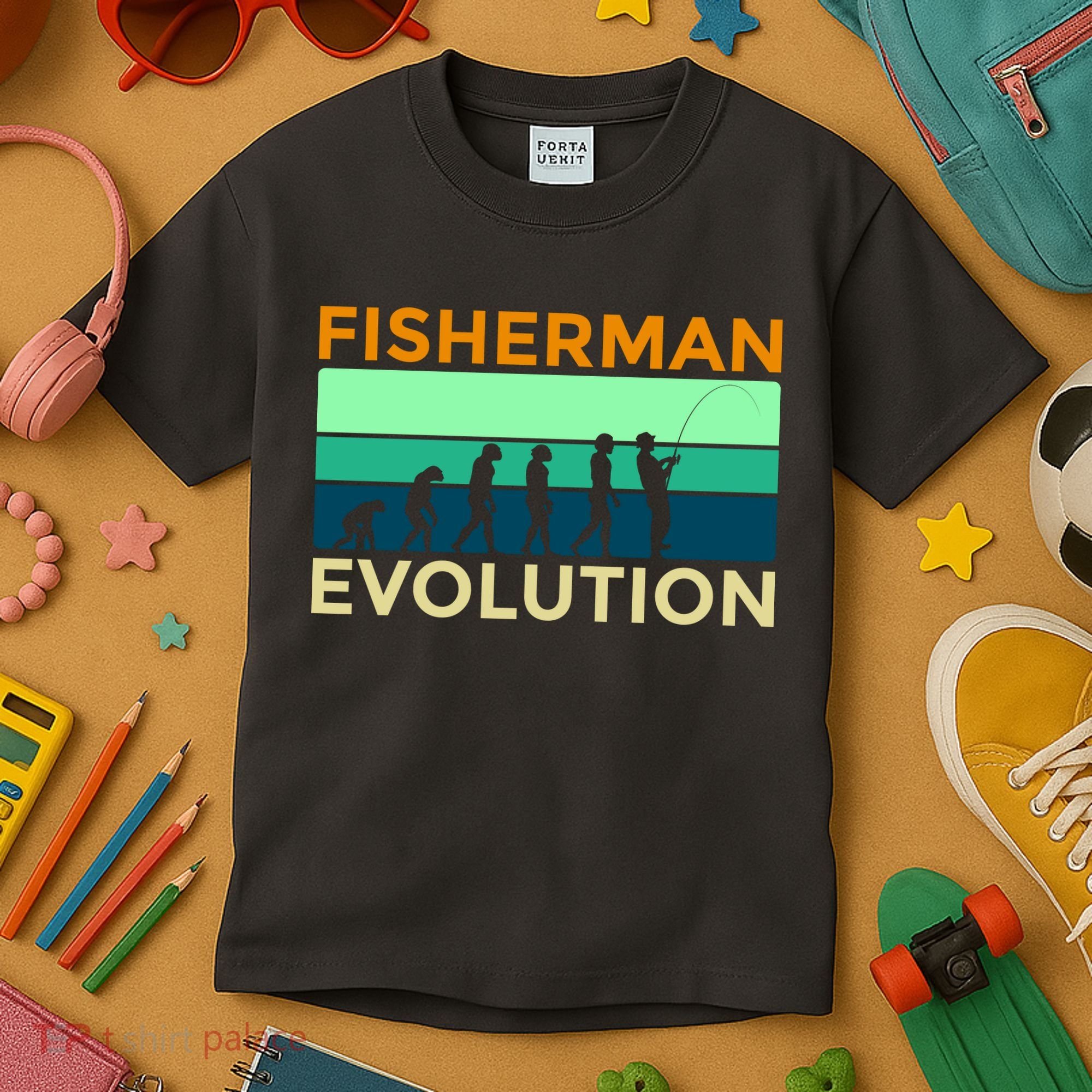 Evolution Of Fishing Kids T-Shirt
