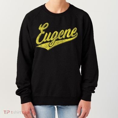 Eugene Oregon Flag Sports Baseball Script Jersey Swoosh Women's Sweatshirt