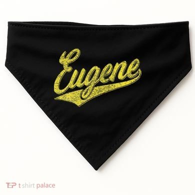 Eugene Oregon Flag Sports Baseball Script Jersey Swoosh USA-Made Doggie Bandana