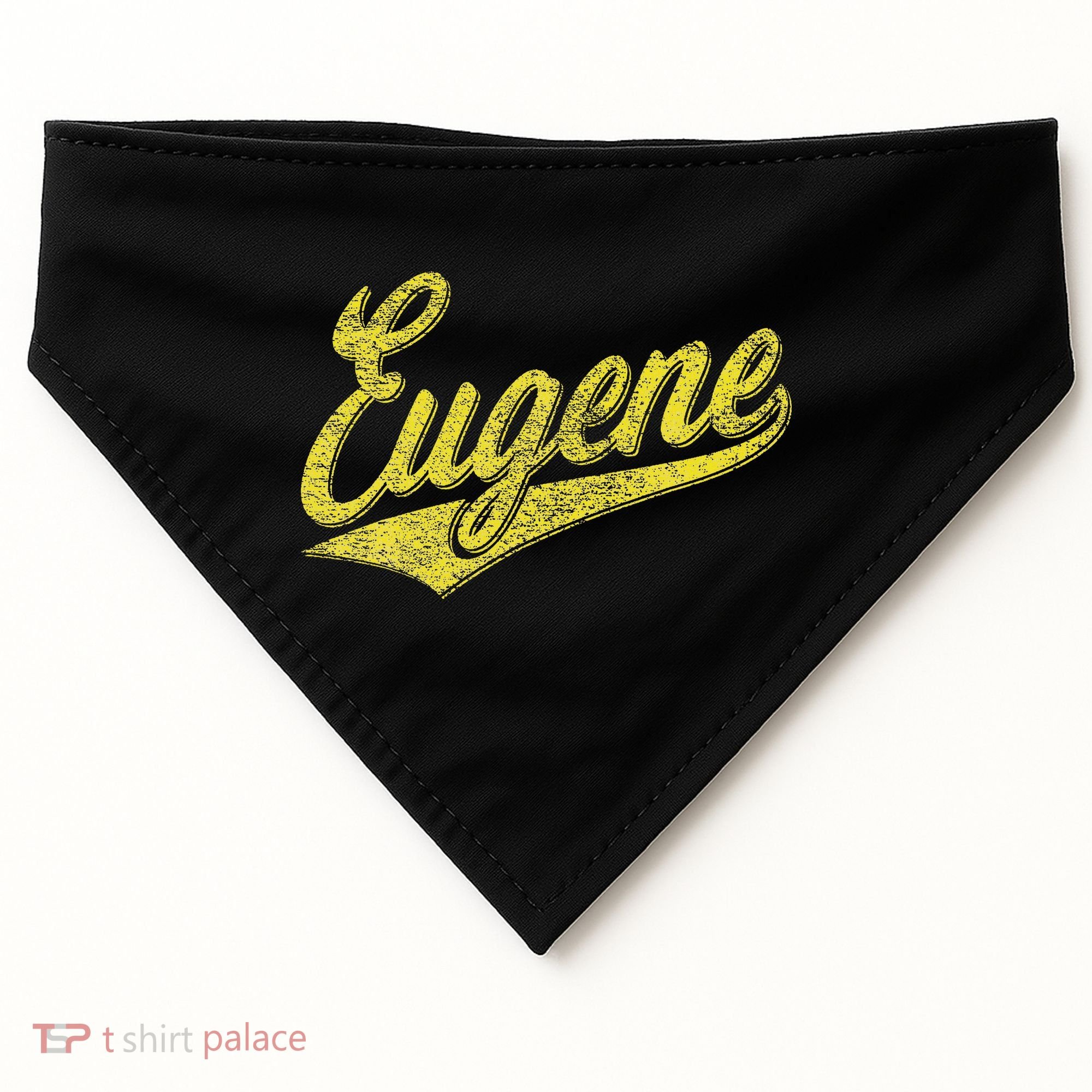 Eugene Oregon Flag Sports Baseball Script Jersey Swoosh USA-Made Doggie Bandana