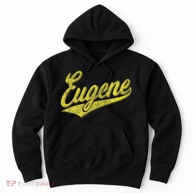Eugene Oregon Flag Sports Baseball Script Jersey Swoosh Hoodie