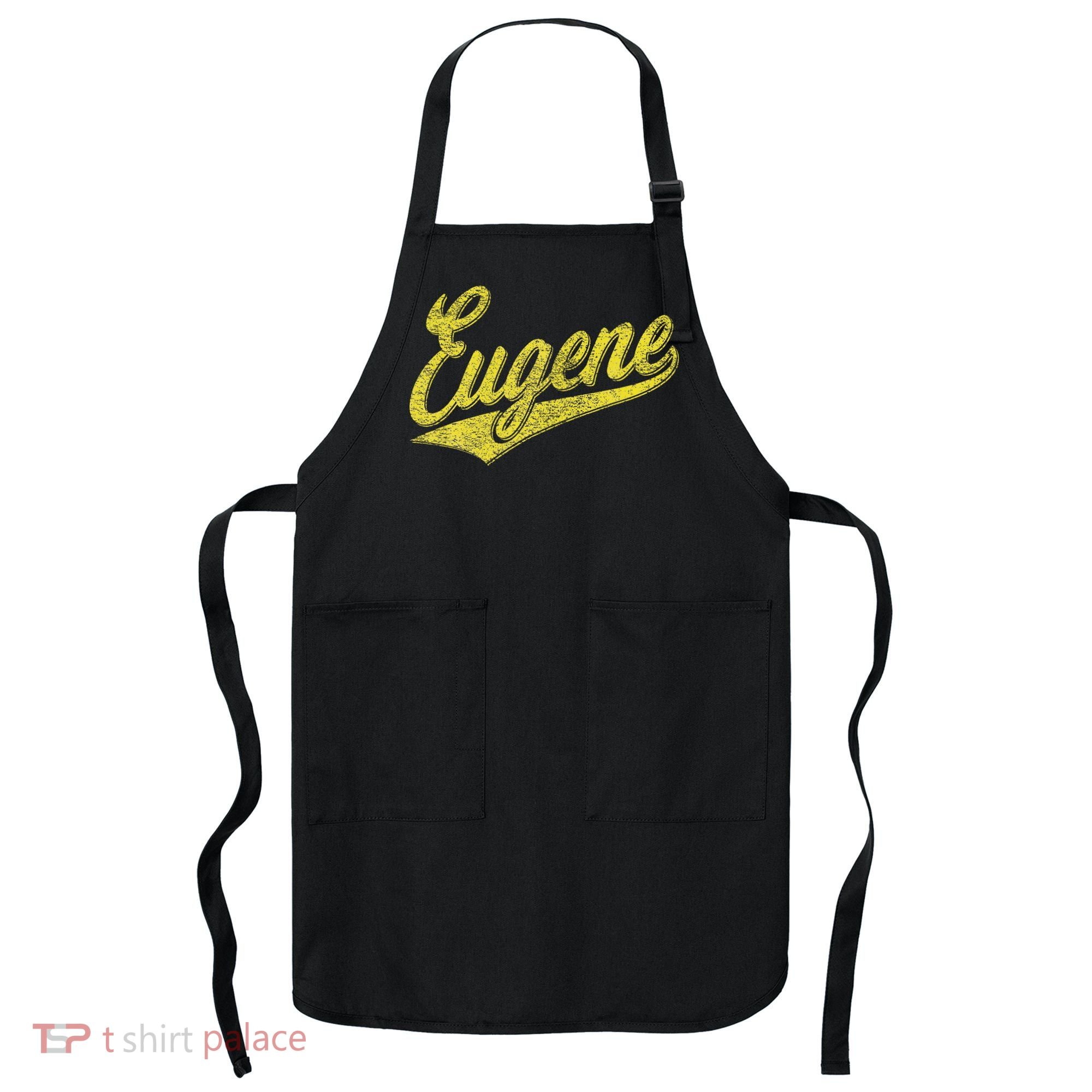 Eugene Oregon Flag Sports Baseball Script Jersey Swoosh Apron