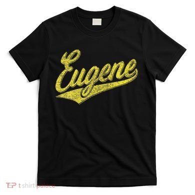 Eugene Oregon Flag Sports Baseball Script Jersey Swoosh T-Shirt