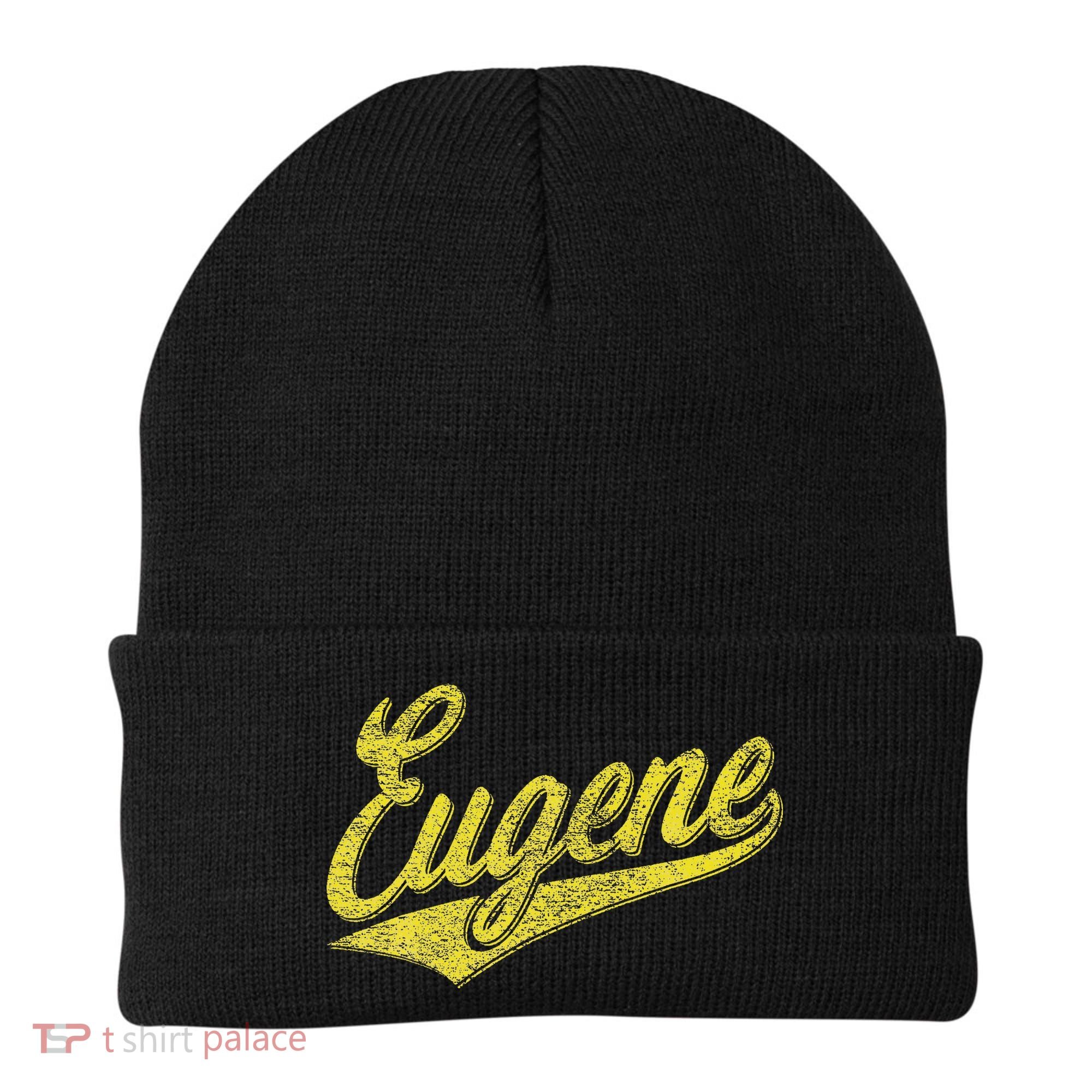 Eugene Oregon Flag Sports Baseball Script Jersey Swoosh Beanie
