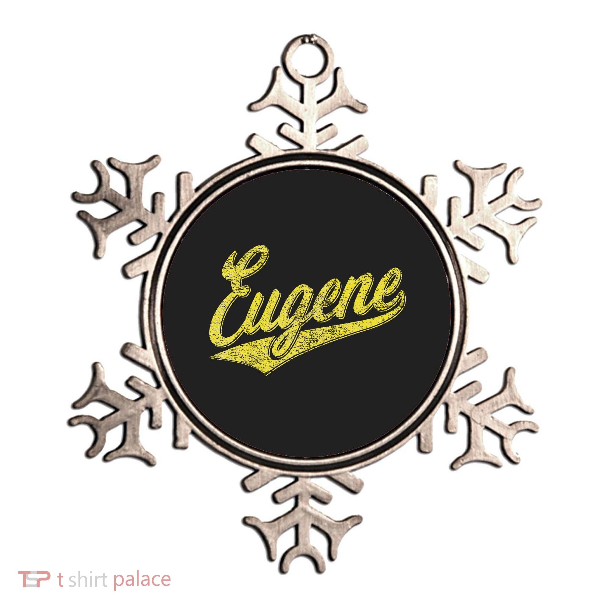 Eugene Oregon Flag Sports Baseball Script Jersey Swoosh Ornament
