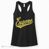 Eugene Oregon Flag Sports Baseball Script Jersey Swoosh Women's Tank Top thumb 0