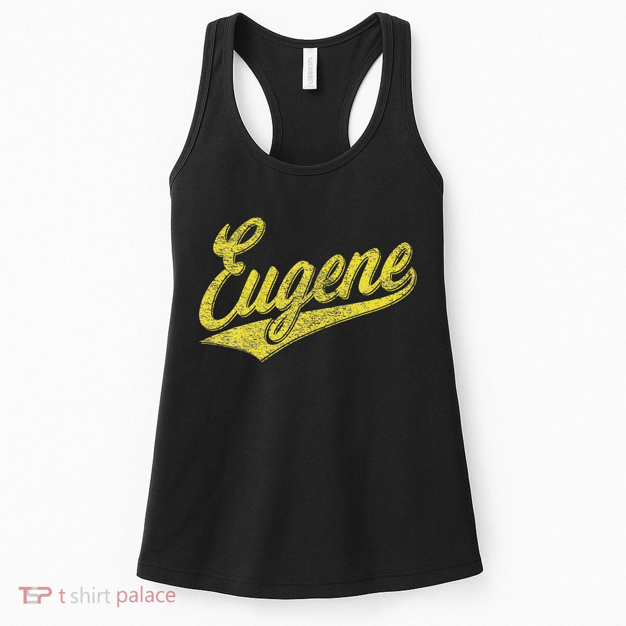 Eugene Oregon Flag Sports Baseball Script Jersey Swoosh Women's Tank Top
