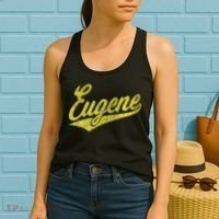 Eugene Oregon Flag Sports Baseball Script Jersey Swoosh Women's Tank Top thumb 2