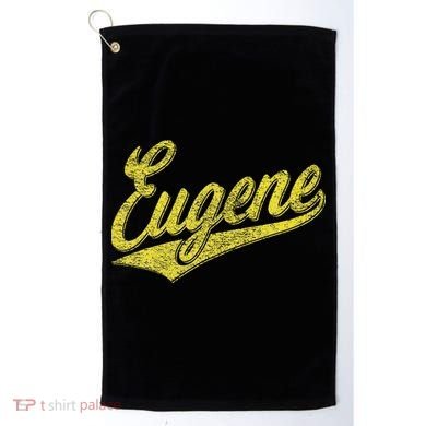 Eugene Oregon Flag Sports Baseball Script Jersey Swoosh Golf Towel