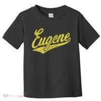 Eugene Oregon Flag Sports Baseball Script Jersey Swoosh Toddler T-Shirt thumb 0