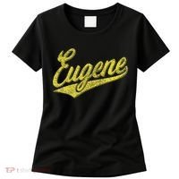Eugene Oregon Flag Sports Baseball Script Jersey Swoosh Women's T-Shirt thumb 0