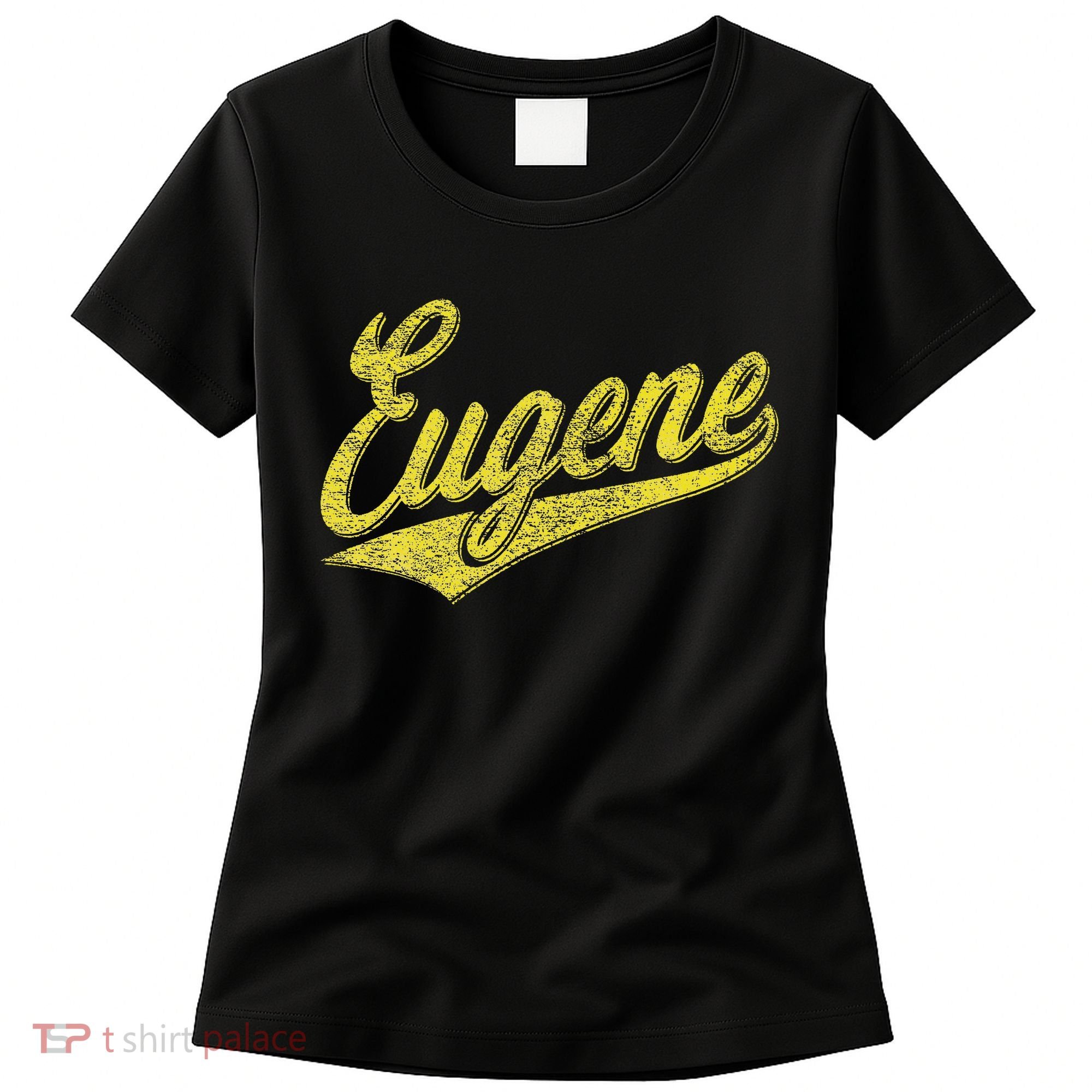 Eugene Oregon Flag Sports Baseball Script Jersey Swoosh Women's T-Shirt