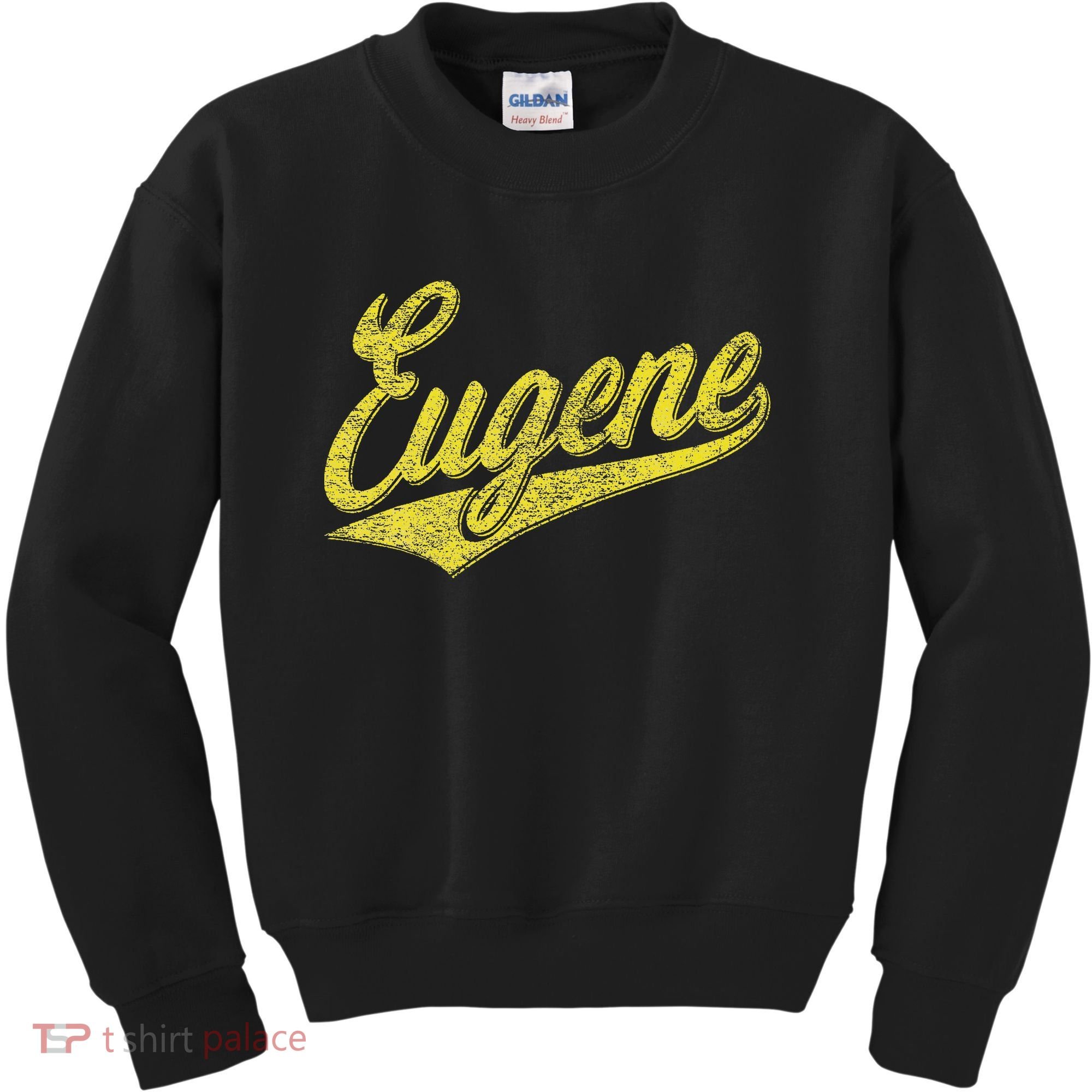 Eugene Oregon Flag Sports Baseball Script Jersey Swoosh Kids Sweatshirt