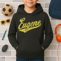 Eugene Oregon Flag Sports Baseball Script Jersey Swoosh Kids Hoodie thumb 2