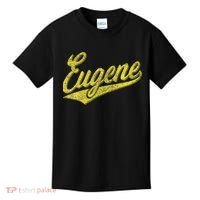 Eugene Oregon Flag Sports Baseball Script Jersey Swoosh Kids T-Shirt thumb 0