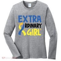Extra Ordinary Girl Down Syndrome Awareness Women's Long Sleeve Shirt thumb 0
