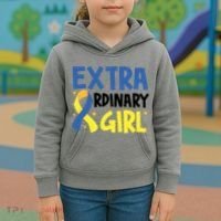 Extra Ordinary Girl Down Syndrome Awareness Kids Hoodie thumb 3
