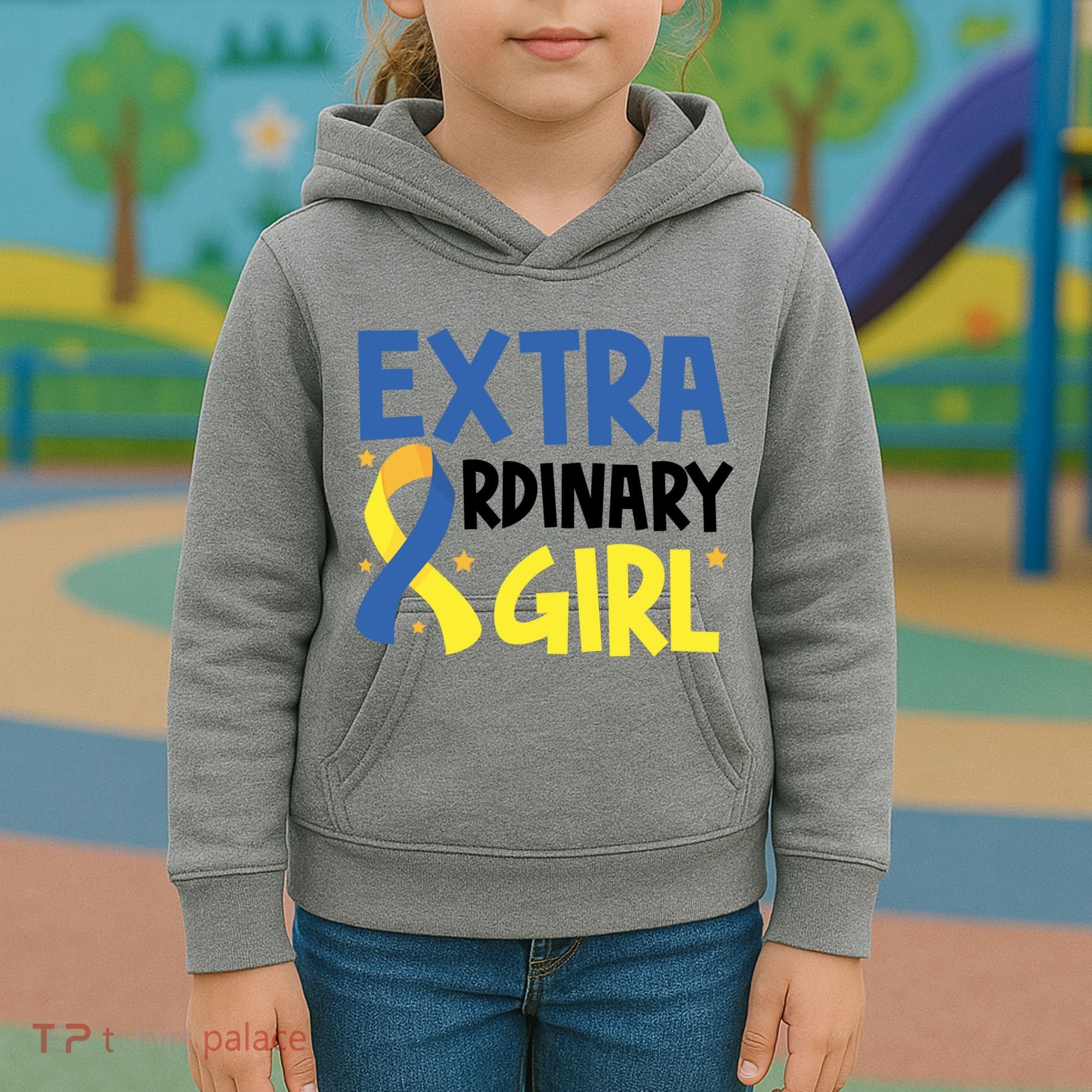 Extra Ordinary Girl Down Syndrome Awareness Kids Hoodie