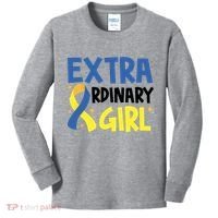 Extra Ordinary Girl Down Syndrome Awareness Kids Long Sleeve Shirt thumb 0