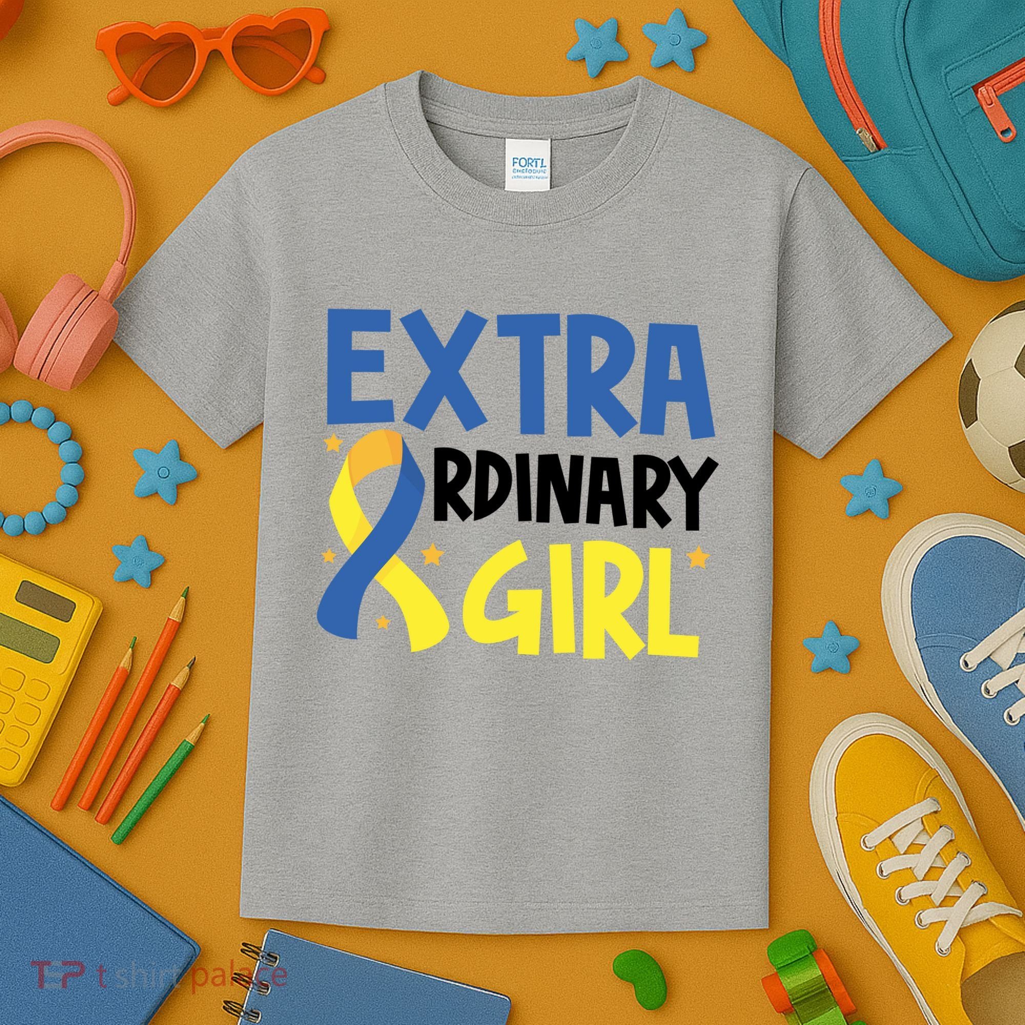 Extra Ordinary Girl Down Syndrome Awareness Kids T-Shirt