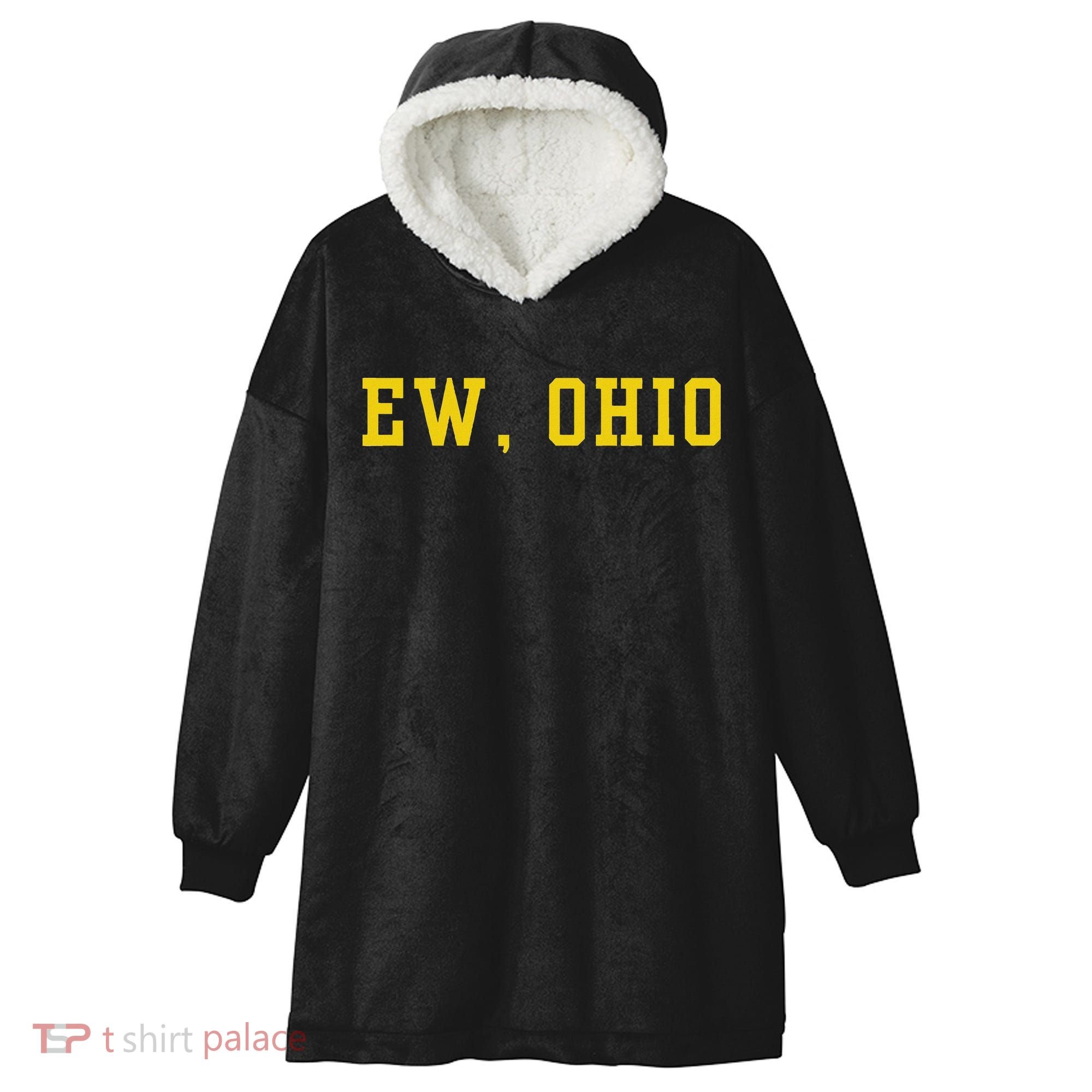 Ew Ohio Generation Z & Gen Alpha Brain Rot Funny Slang Hooded Wearable Blanket