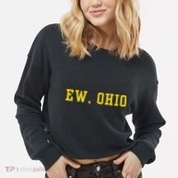 Ew Ohio Generation Z & Gen Alpha Brain Rot Funny Slang Cropped Pullover Crew thumb 2