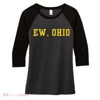 Ew Ohio Generation Z & Gen Alpha Brain Rot Funny Slang Women's Tri-Blend 3/4-Sleeve Raglan Shirt thumb 0