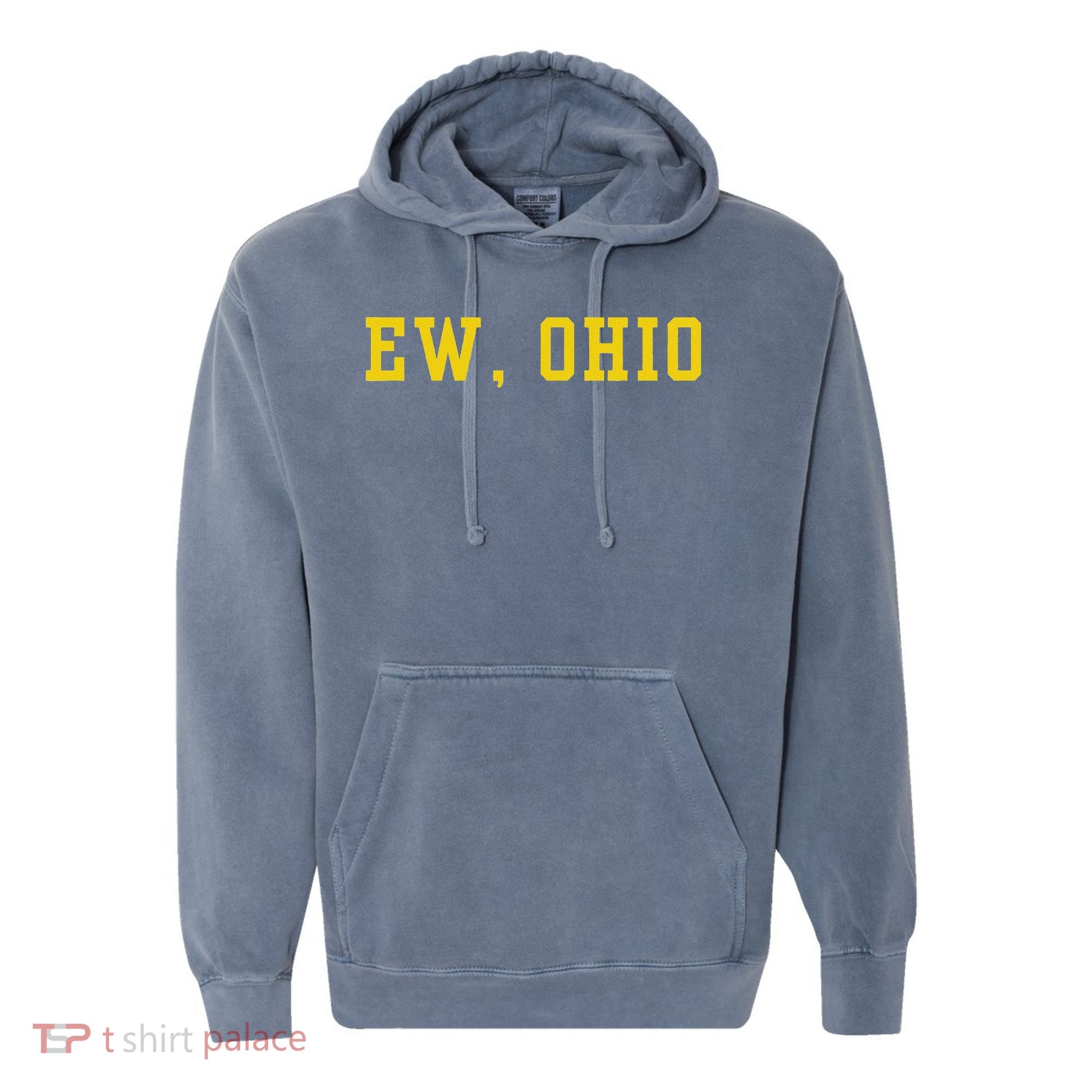 Ew Ohio Generation Z & Gen Alpha Brain Rot Funny Slang Comfort Colors Garment-Dyed Hooded Sweatshirt