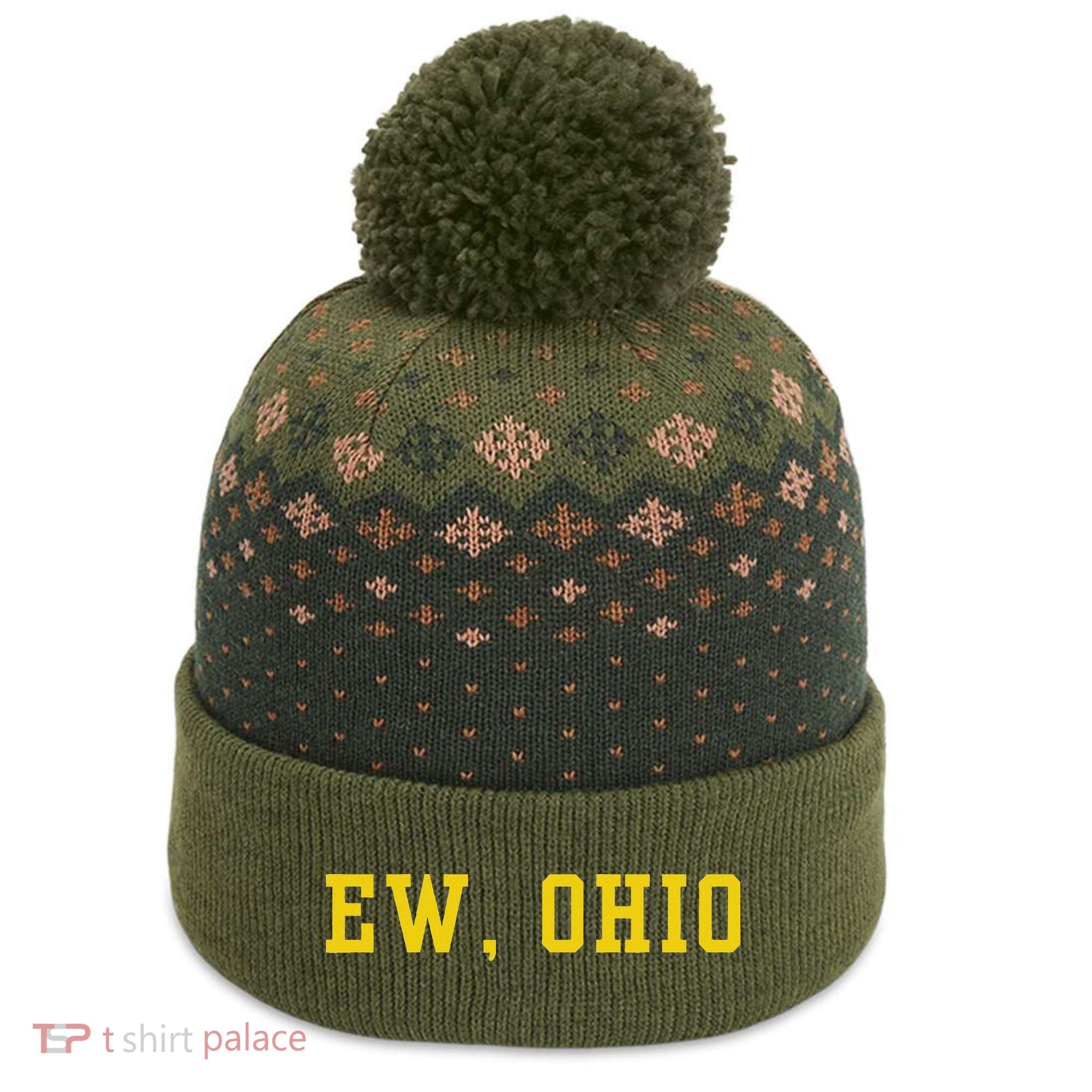 Ew Ohio Generation Z & Gen Alpha Brain Rot Funny Slang The Baniff Cuffed Pom Beanie