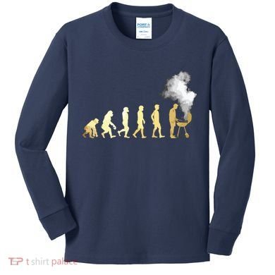 Evolution Of Grill Master Grilling Gifts I Do BBQ Kids Long Sleeve Shirt
